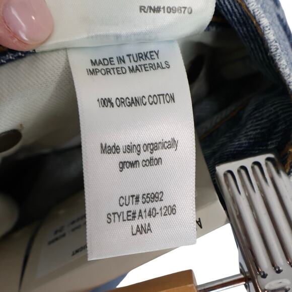 NWT Agolde Lana Mid-Rise Vintage Straight Jean Button Fly In Backdrop Size 24 - Picture 10 of 10